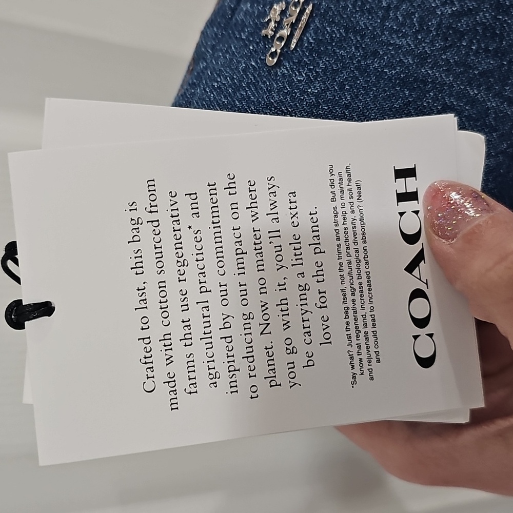 Coach Pouch Wristlet - Indigo Denim - Picture 8 of 10